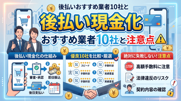 後払い現金化おすすめ業者10社と注意点